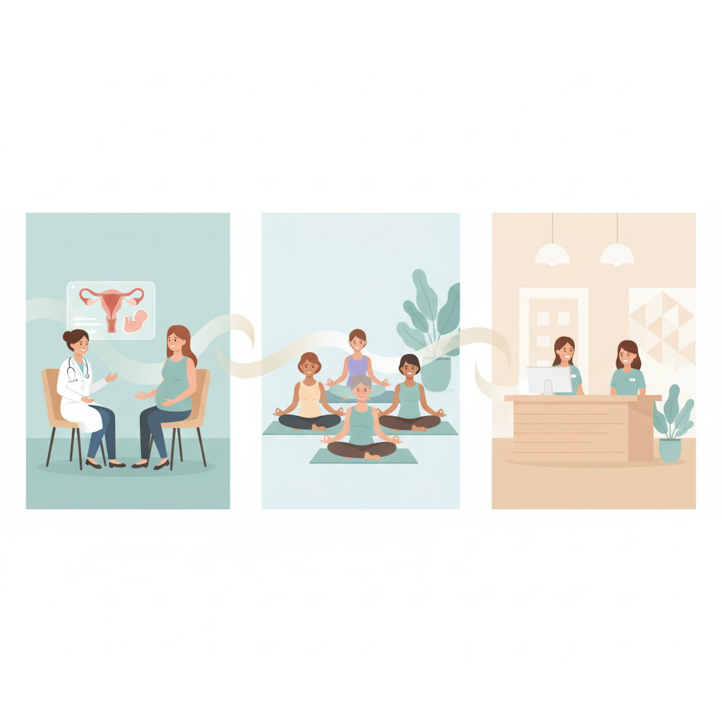 This prompt focuses more on the human element and is less clinical, making it highly shareable. "A minimalist, stylized illustration. In the center is a simple, anatomical drawing of a uterus. Inside the uterine wall, small, dark 'spots' are visibly embedded, representing adenomyosis. Surrounding the uterus are several floating, simple icons: A calendar with a red drop icon (for heavy/prolonged periods) A lightning bolt symbol over the pelvic area (for severe pain) An ultrasound probe (for diagnosis) A heating pad (for management) The image should feel hopeful and informative, not scary. Use a soft, modern color palette on a light background.